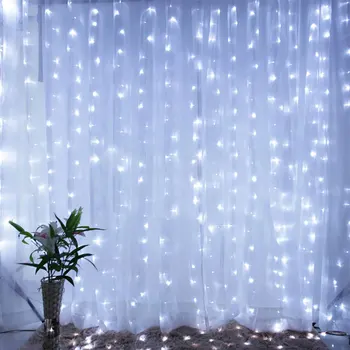 3x3M 304 LED מחרוזת אורות חג מולד קישוט החתונה חג המולד מחרוזת אגדות וילון LED גרלנד מסיבת אורות עיצוב הבית